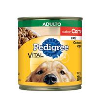 Ração Úmida Pedigree Lata para Cães Adultos sabor Patê de Carne 280g