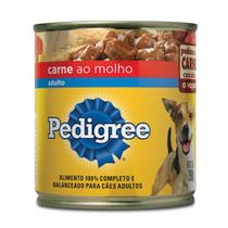 Ração Úmida Pedigree Lata para Cães Adultos sabor Pedaços de Carne ao Molho 290g