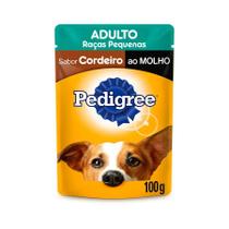 Ração Úmida Pedigree Sachê Cordeiro ao Molho para Cães Adultos de Raças Pequenas 100 g