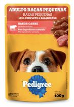 Ração Úmida Pedigree Sachê Frango/Carne ao Molho para Cães Adultos de Raças Pequenas - Kit 06UN.