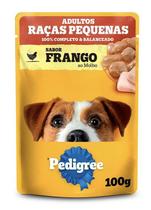 Ração Úmida Pedigree Sachê Frango/Carne ao Molho para Cães Adultos de Raças Pequenas - Kit 06UN.