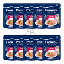 Ração Úmida Premier Gourmet Gatos Adultos Castrados Atum E Arroz Integral - 70g com 10 Unidades
