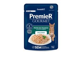 Ração Úmida Premier Gourmet Para Gatos sabor Peito de Frango e Arroz integral 70g