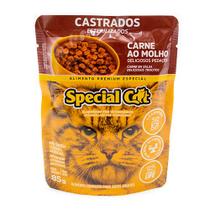 Ração Úmida Premium Special Cat Sachê para Gatos Castrados sabor Carne 85g