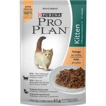 Ração Úmida Pro Plan Gatos Filhotes Kitten Frango Sachê 85Gr