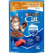 Ração Úmida Purina Cat Chow para Gatos Adultos Castrados sabor Carne 85g