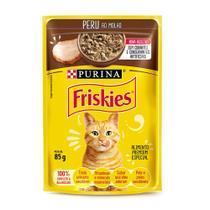 Ração Úmida Purina Friskies Sachê Gatos Adultos Peru ao Molho 85g