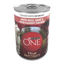 Ração Úmida Purina ONE True Instinct Carne e Salmão para Cães - 390ml (12 Unidades)