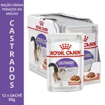 Ração Úmida Royal Canin KIT com opções de 1x, 2x, 3x, 6x e 12x Sachês Gatos Castrados 85g Controle de Peso e Saúde Urinária