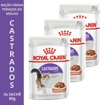 Ração Úmida Royal Canin KIT com opções de 1x, 2x, 3x, 6x e 12x Sachês Gatos Castrados 85g Controle de Peso e Saúde Urinária