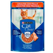 Ração Úmida Sachê Cat Chow para Gatos Adultos Sabor Frango 85g