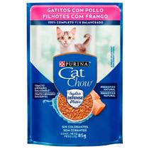 Ração Úmida Sachê Cat Chow para Gatos Filhotes Sabor Frango 85g