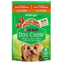 Ração Úmida Sachê Dog Chow Purina Cães Adultos de Porte Mini e Pequenos Sabor Carne 100g