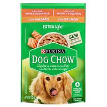 Ração Úmida Sachê Dog Chow Sabor Salmão para Cães Adultos de porte Mini e Pequenos 100g