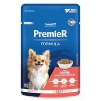Ração Úmida Sachê Premier Fórmula para Cães Adultos de Raças Pequenas Sabor Carne, Brócolis e Cenoura 85g