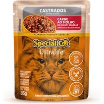 Ração Úmida Sachê Special Cat Ultralife Carne ao Molho para Gatos Castrados - 85g Ração Úmida Sachê Special Cat Ultralife Carne ao Molho para Gatos Castrados - 85g