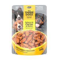 Ração Úmida Sachê Three Dog para Cães Adultos de Médio e Grande Porte Sabor Carne 100g - Three Dogs Ração Úmida Sachê Three Dog para Cães Adultos de Médio e Grande Porte Sabor Carne 100g - Three Dogs