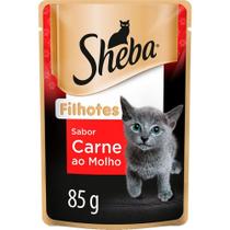 Ração Úmida Sheba Sachê Cortes Selecionados Sabor Carne ao Molho para Gatos Filhotes - 85 g