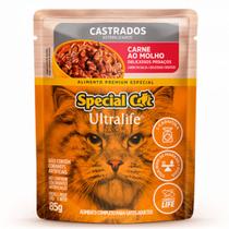 Ração Úmida Special Cat Sachê Carne com Batata Doce para Gatos Castrados 85g - MANFRIM