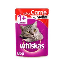 Ração Úmida Whiskas para Gatos Adultos Carne ao Molho 85g - 1 unidade
