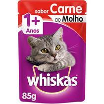 Ração Úmida Whiskas Sachê Carne ao Molho para Gatos Adultos