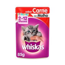 Ração Úmida Whiskas Sachê Carne ao Molho para Gatos Filhotes 85g