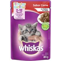Ração Úmida Whiskas Sachê Carne ao Molho para Gatos Filhotes