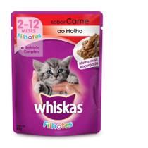 Ração Úmida Whiskas Sachê Filhotes Carne ao Molho 85 gr - Whiskas Ração Úmida Whiskas Sachê Filhotes Carne ao Molho 85 gr - Whiskas