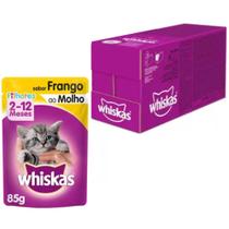 Ração Úmida Whiskas Sachê Frango ao Molho para Gatos Filhotes 20 UNIDADES