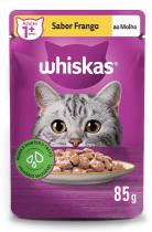 Ração Úmida Whiskas Sachê Gatos Adultos Carne - 85g KIT 10U. Ração Úmida Whiskas Sachê Gatos Adultos Carne - 85g KIT 10U.