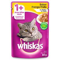 Ração Úmida Whiskas Sachê para Gatos Adultos Sabor Frango ao Molho 85g