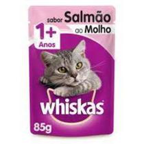 Ração Úmida Whiskas Sachê para Gatos Adultos sabor Salmão 85g