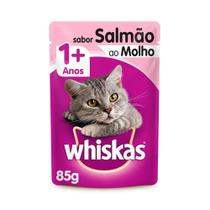 Ração Úmida Whiskas Sachê para Gatos Adultos Sabor Salmão ao Molho - 85g - MARS