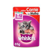 Ração Úmida Whiskas Sachê para Gatos Filhotes Sabor Carne ao Molho - 85g