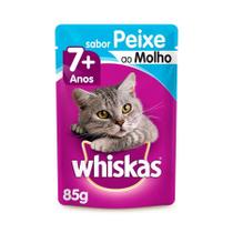 Ração Úmida Whiskas Sachê Peixe ao Molho para Gatos Adultos Sênior 7+ 85g