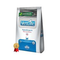 Racao vet life feline hypoallergenic pork e potato 2kg