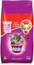 Ração Whiskas Carne e Leite para Gatos Filhotes 3 Kg