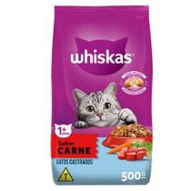 Ração Whiskas Carne para Gatos Adultos Castrados - 500 g