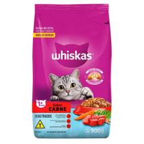 Ração Whiskas Carne para Gatos Adultos Castrados - 900 g