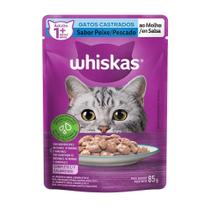 Ração Whiskas Gatos Castrado Peixe Sachê 85g - Embalagem com 20 Unidades