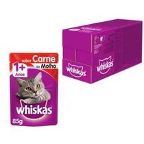 Ração Whiskas Para Gatos Adultos Carne Em Sachê 85G - 20Un