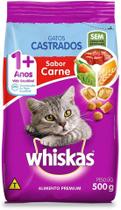 Ração WHISKAS para Gatos Castrados Carne pacote 500g Ração Whiskas para Gatos Adultos Castrados Sabor Carne - 500g
