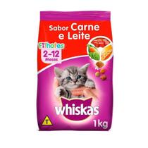 Ração Whiskas para Gatos Filhotes Sabor Carne e Leite - 1Kg