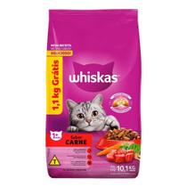 Ração Whiskas Sabor Carne para Gatos Adultos Leve 10,1kg Pague 9kg