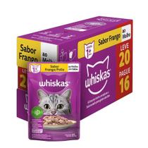 Ração Whiskas Sachê Frango ao Molho 85g - Leve 20 Pague 16 - Embalagem com 20 unidades Ração Whiskas Sachê Frango ao Molho 85g - Leve 20 Pague 16 - Embalagem com 20 unidades