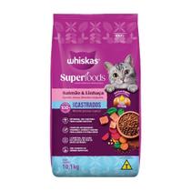 Ração Whiskas Superfoods para Gatos Castrados Salmão/Linhaca 10,1kg Ração Whiskas Superfoods para Gatos Castrados Salmão/Linhaca 10,1kg