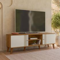 Rack 160cm para TV até 65" 2 Portas Denver Cor Nature e Off White - Peternella