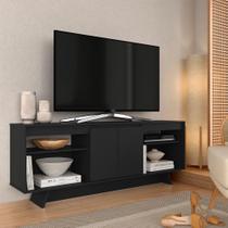 Rack 1,60m 55 Polegadas Tulum Preto - Móveis Arapongas