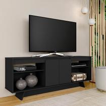 Rack 1,60m 55 Polegadas Tulum Preto - Móveis Arapongas