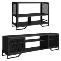 Rack 180 Cm 2 Pt Aparador 130 Cm Industrial 27x21 Preto Pp Preto Rack 180 Cm 2 Pt Aparador 130 Cm Industrial 27x21 Preto Pp Preto
